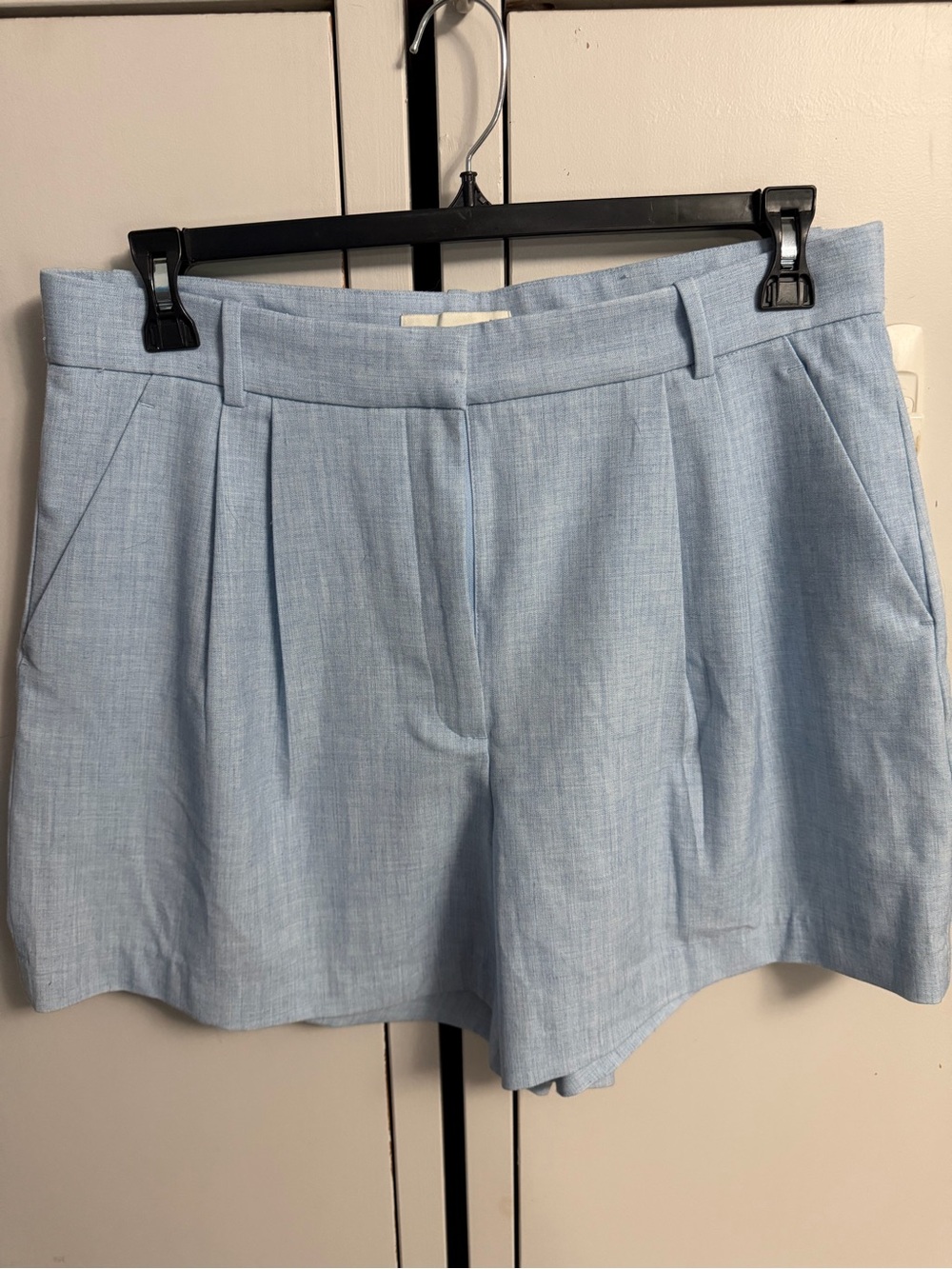 Abercrombie & Fitch Light Blue High-Waist Tailored Shorts
